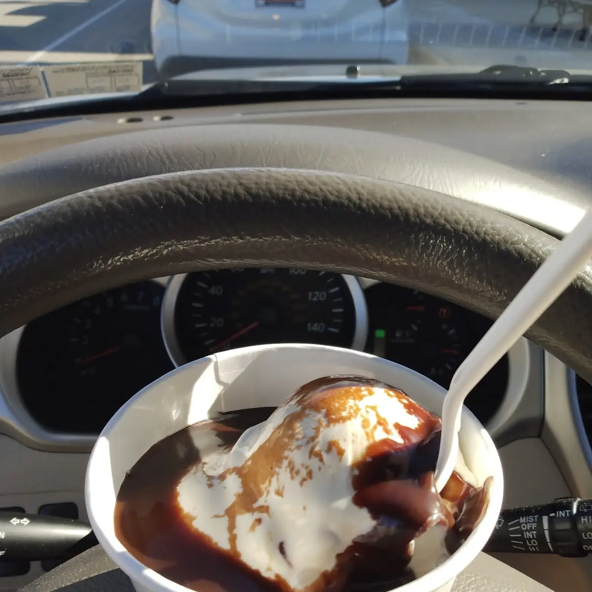 Vanilla Custard with Hot Fudge