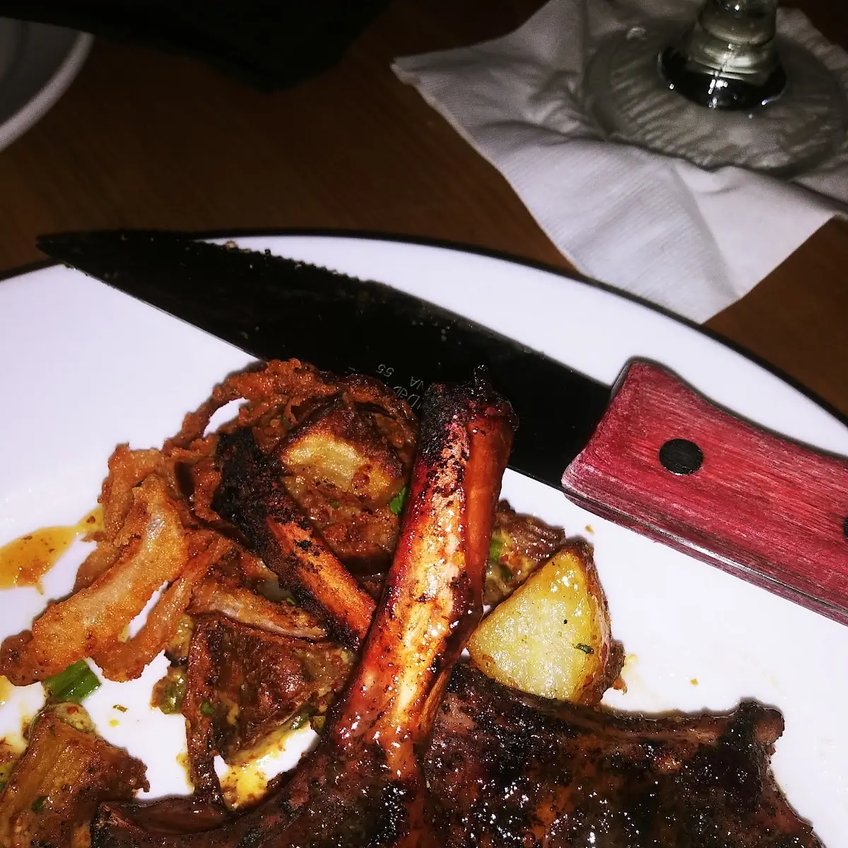 Grilled Lamb Chops & Smoked Pear Gastrique