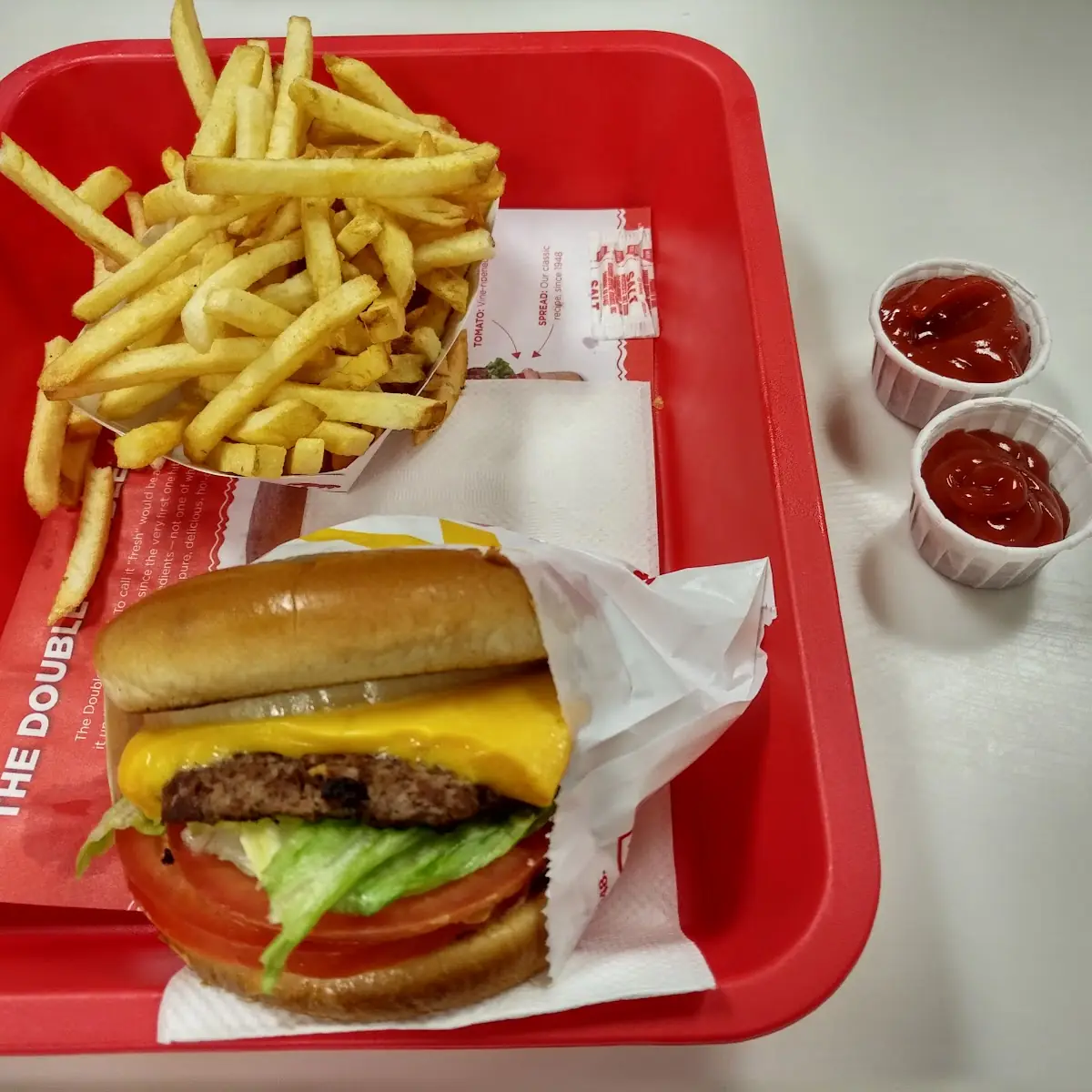 Cheeseburger with Fries and Double Double Cheeseburger Combo