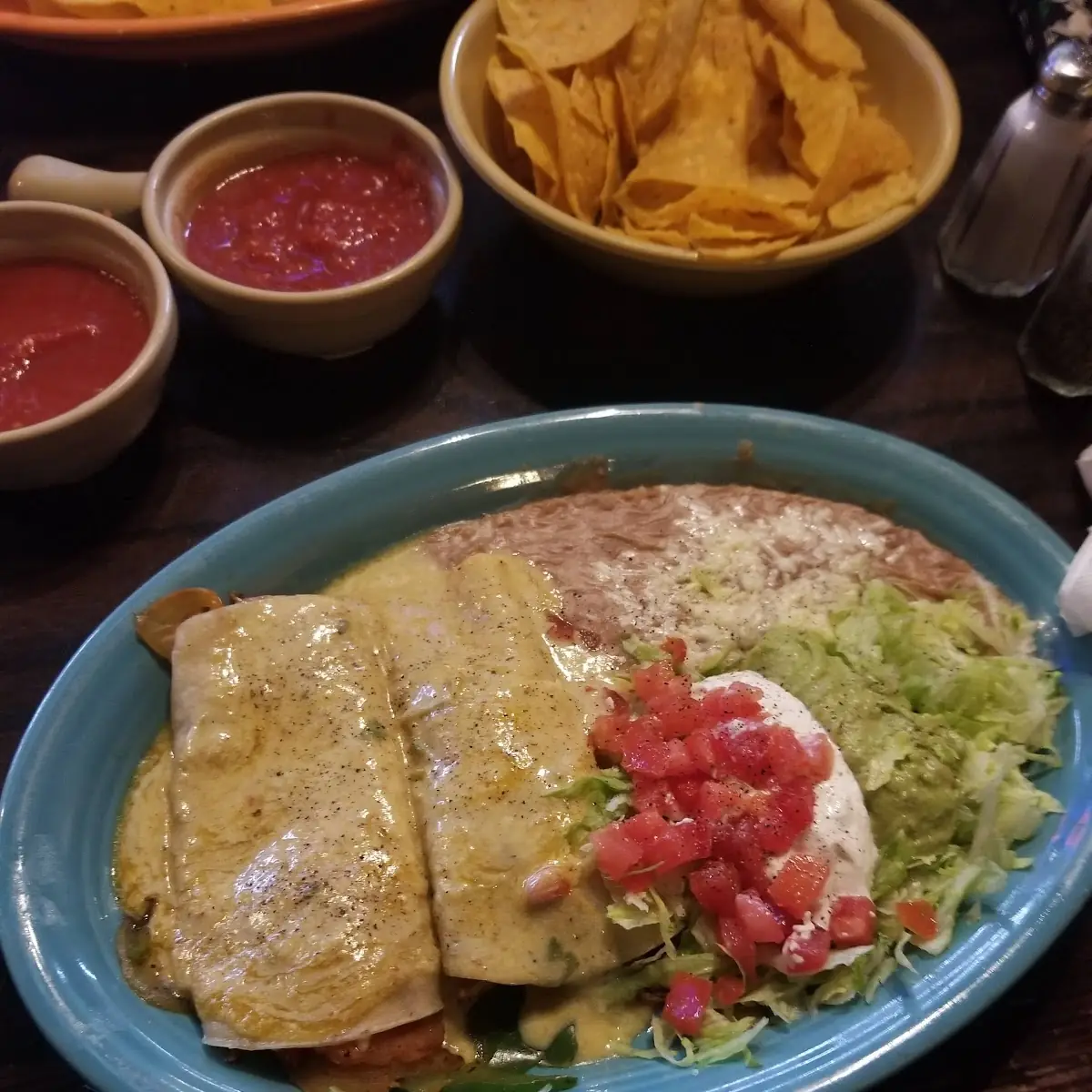 Vegetarian Cheese Enchiladas Plate