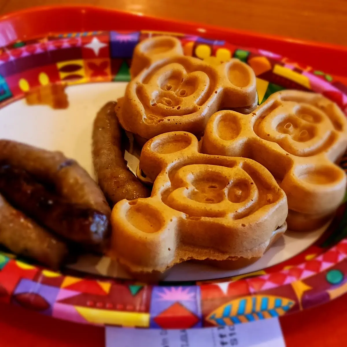 Mickey Waffles and Bacon or Sausage