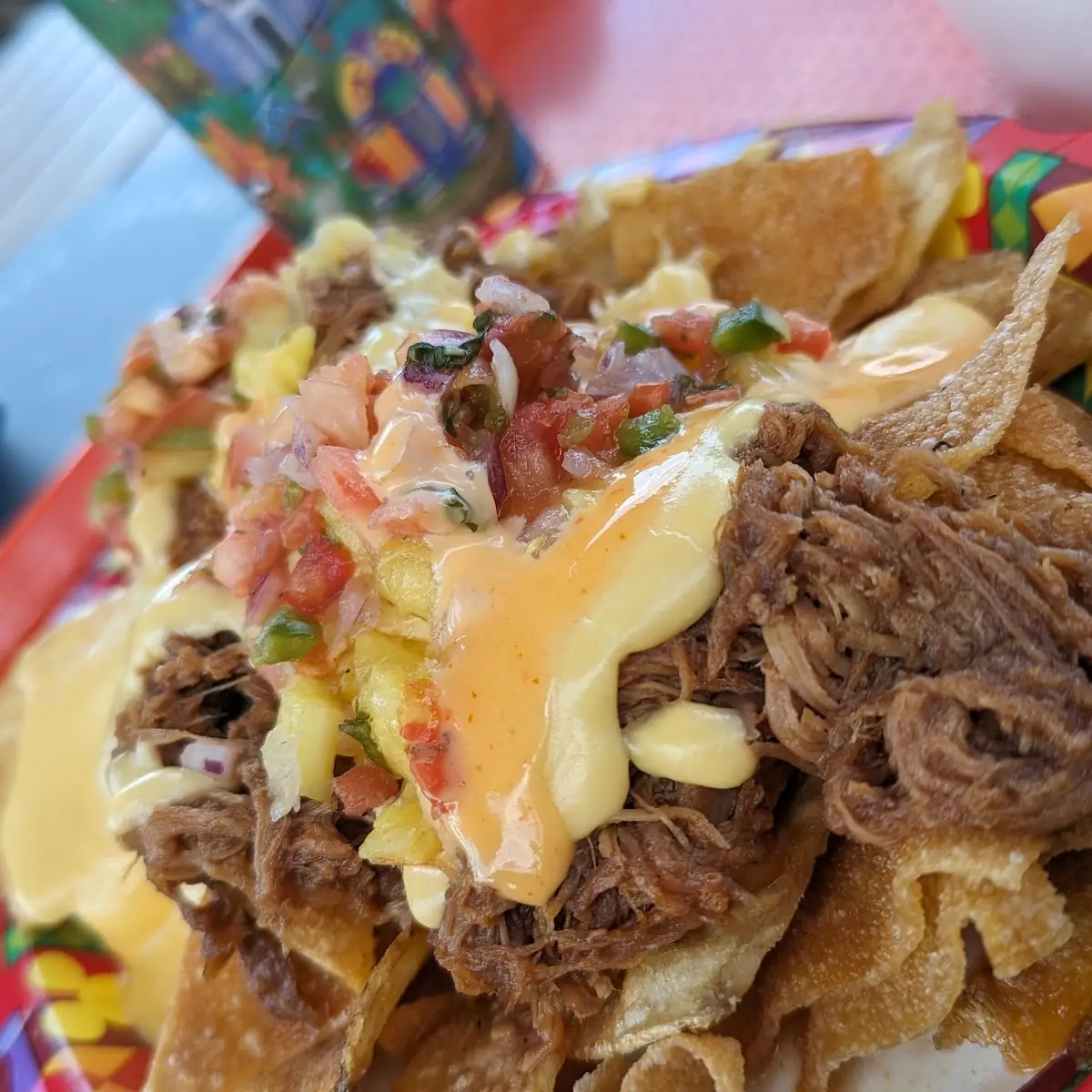 Pulled Pork Nachos with Potato Chips Instead