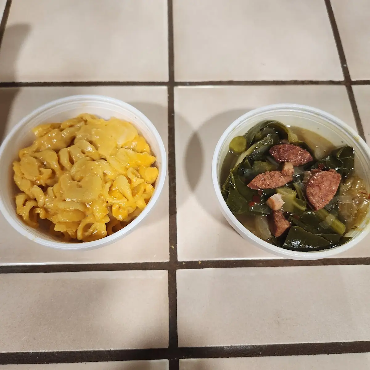 Mac and Cheese and Collard Greens