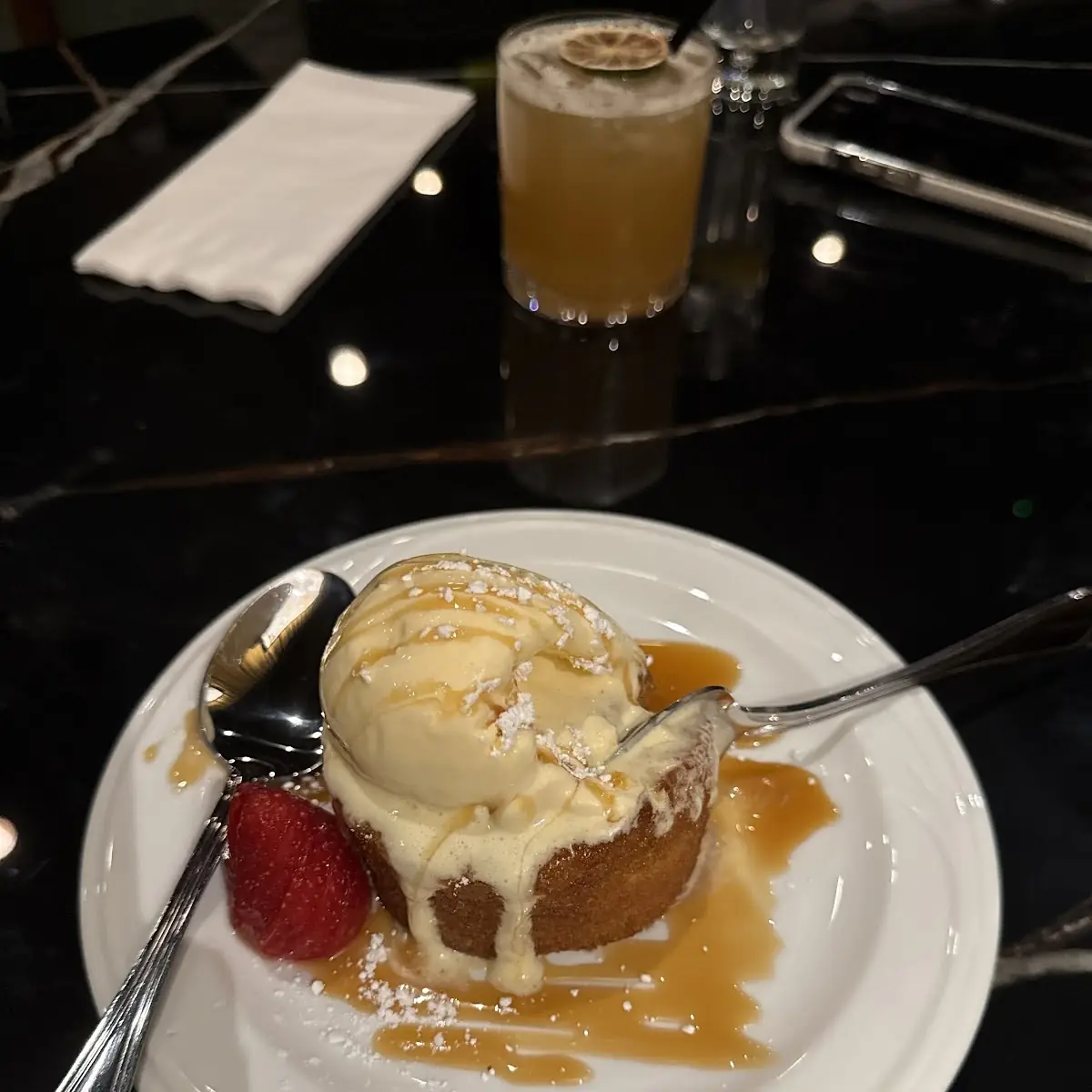 Warm Cake and Vanilla Ice Cream