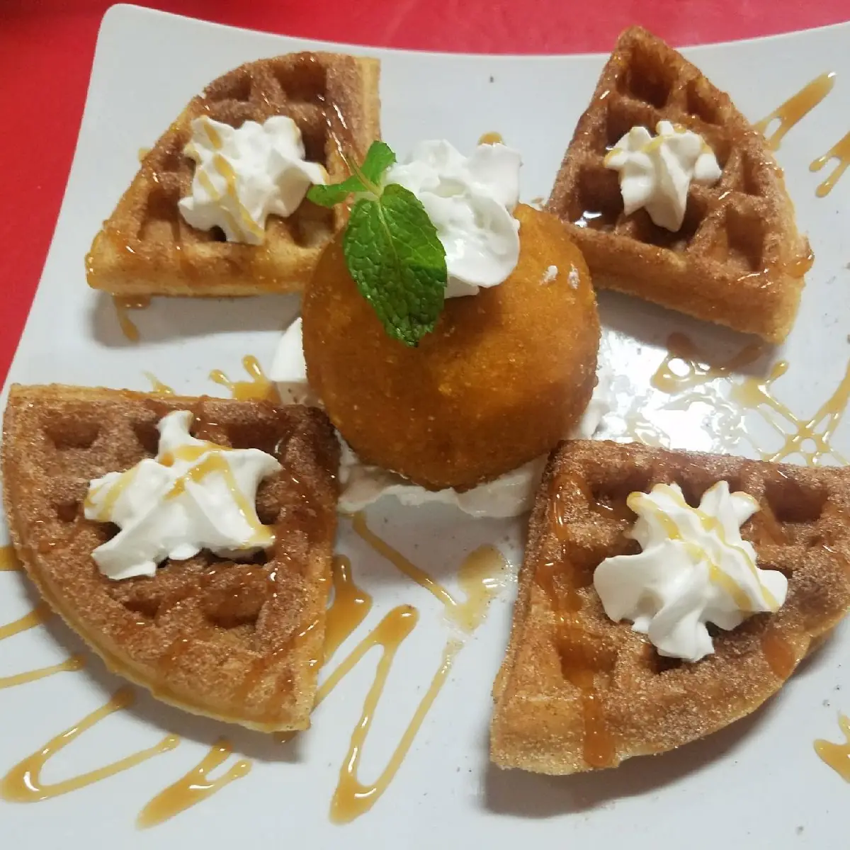Deep Fried Ice Cream with Buñuelitos