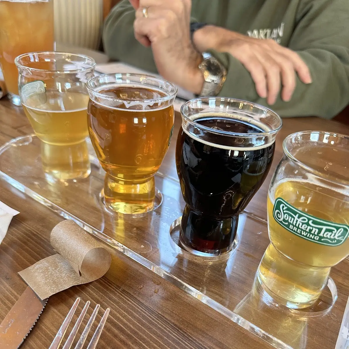 Craft Beer Flight on Wood
