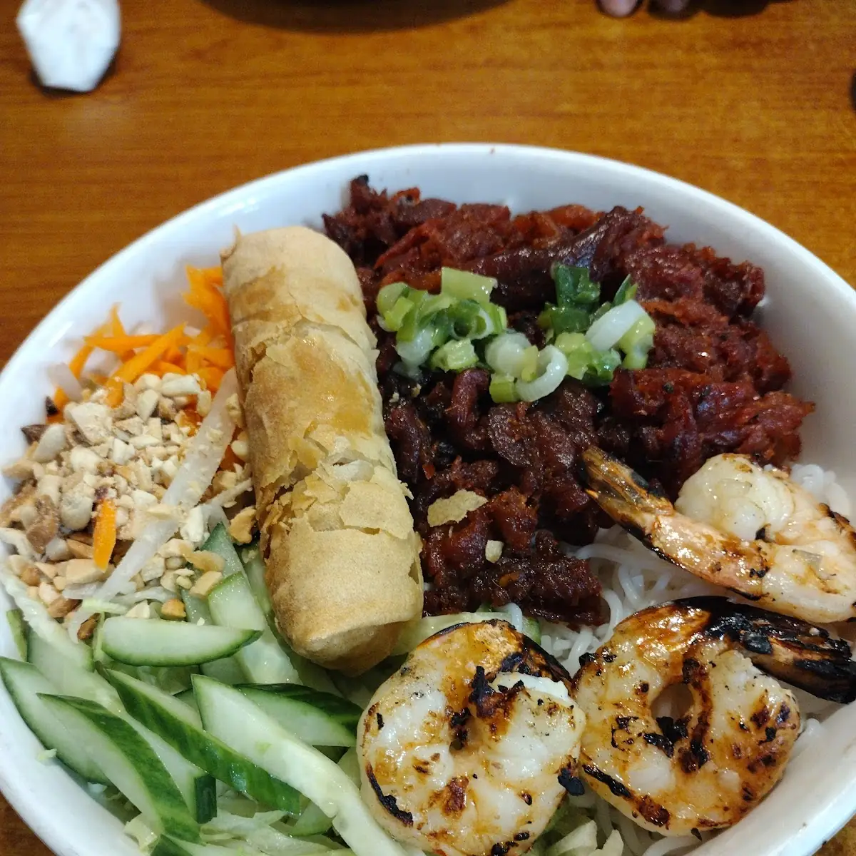 Grilled Pork & Shrimp Vermicelli w Egg Roll