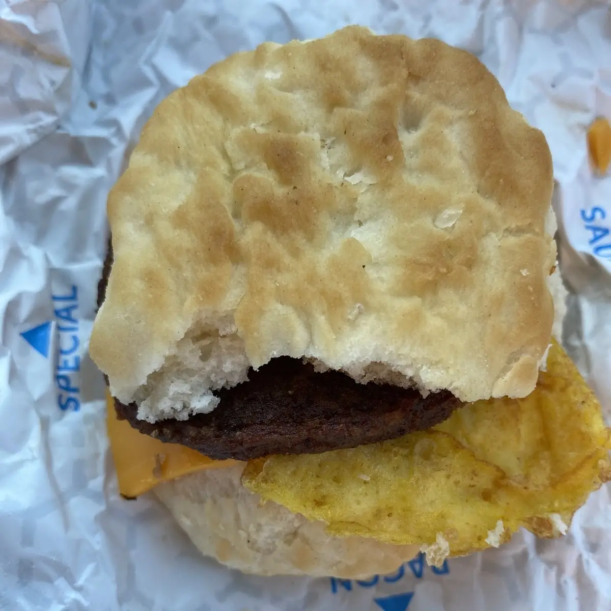 Sausage Egg an Cheese Biscuit