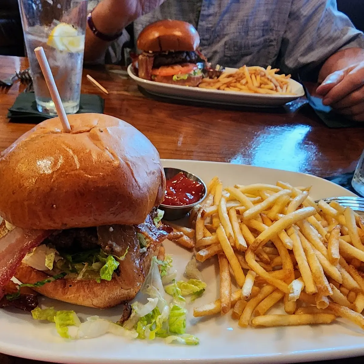 Bleu Cheese Burger and Fries