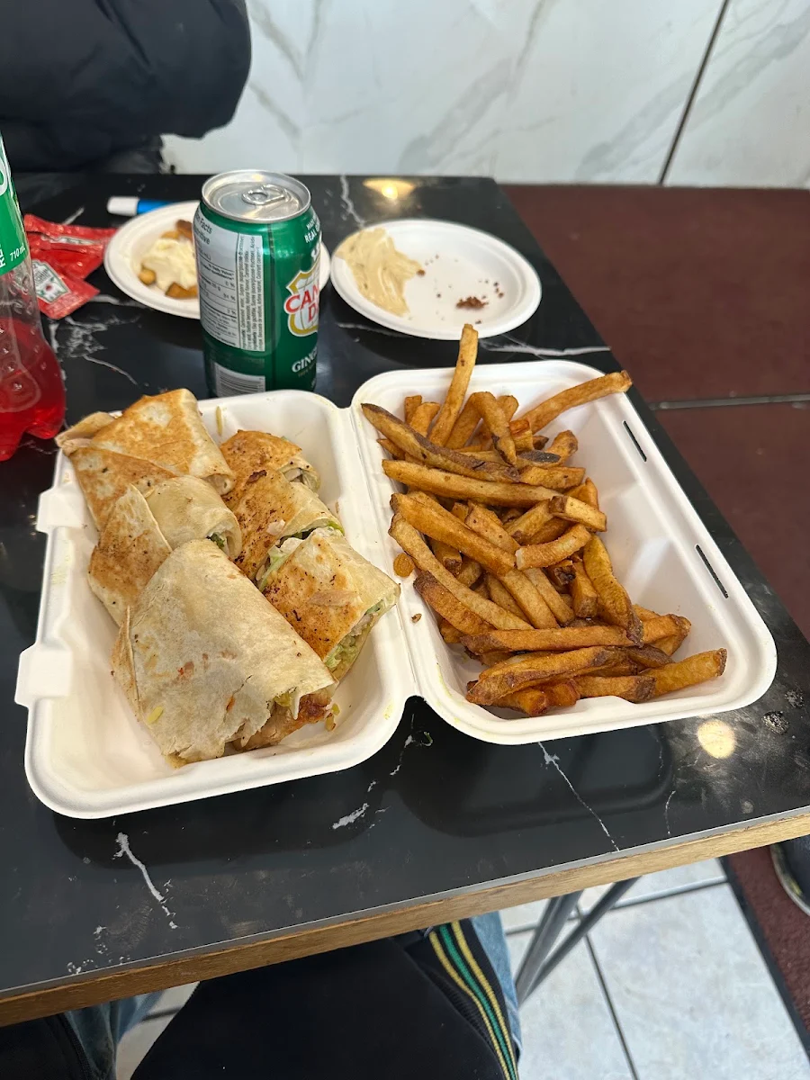 Shawarma Sandwich and Fries