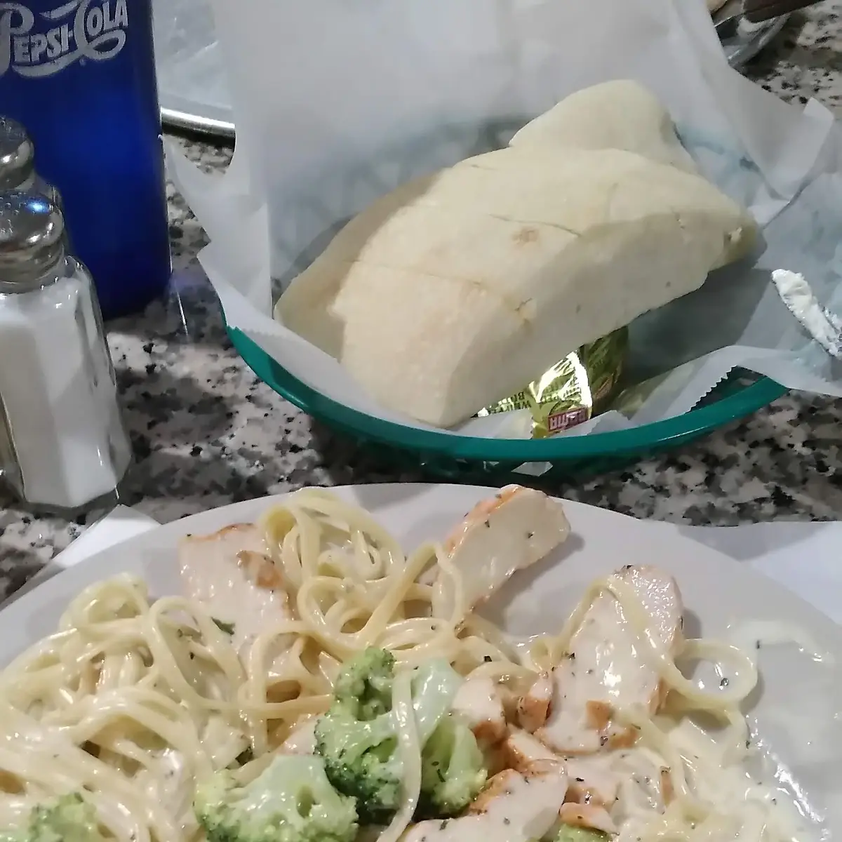 Broccoli &Chicken Alfredo on Linguine