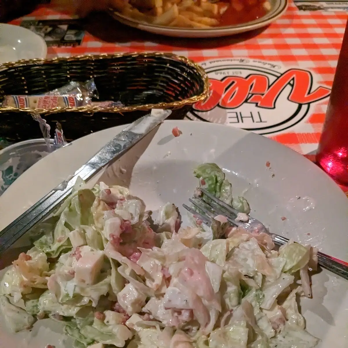 Side Salad with Bacon Cheese Onion Egg and Ranch Dressing