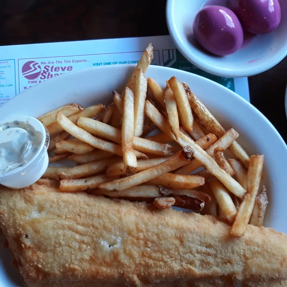 Fish & Chips with Pickled Eggs