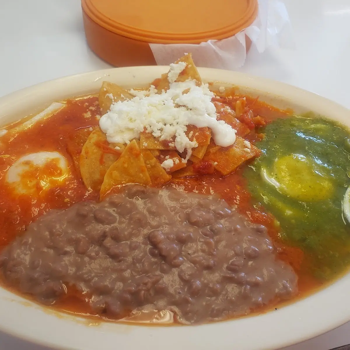 Refried Beans and Chile Sauces