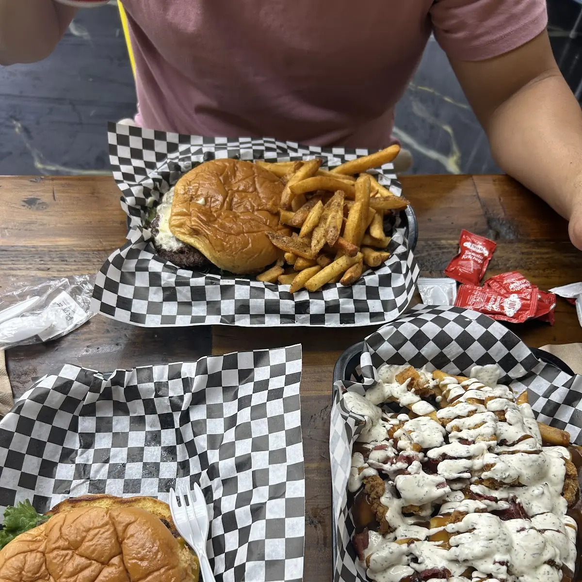 Halal Cheeseburger with Seasoned Fries