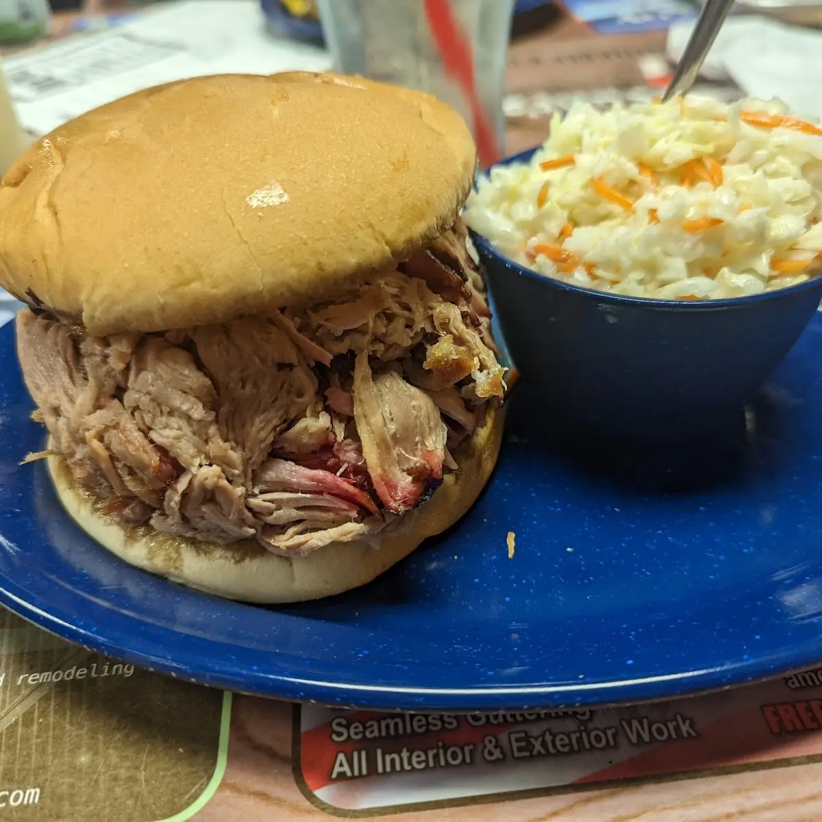 Pulled Pork and Burnt Ends with Baked Beans and Coleslaw