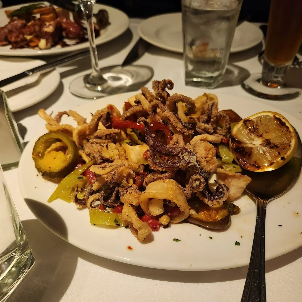 Pan-Fried Calamari with Hot Cherry Peppers