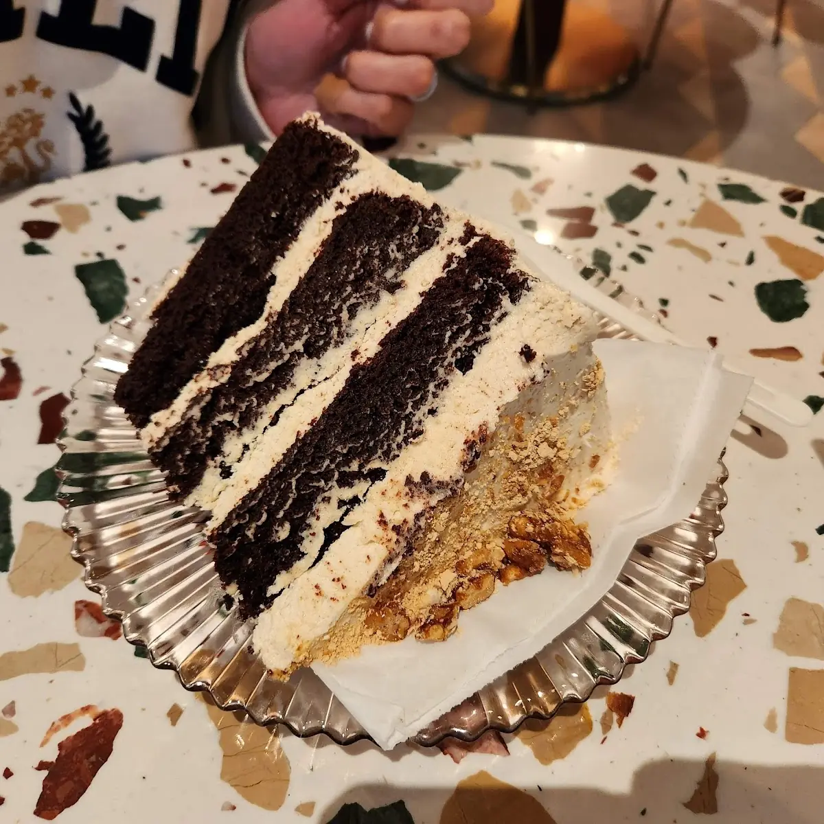 Chocolate Peanut Cake Slice
