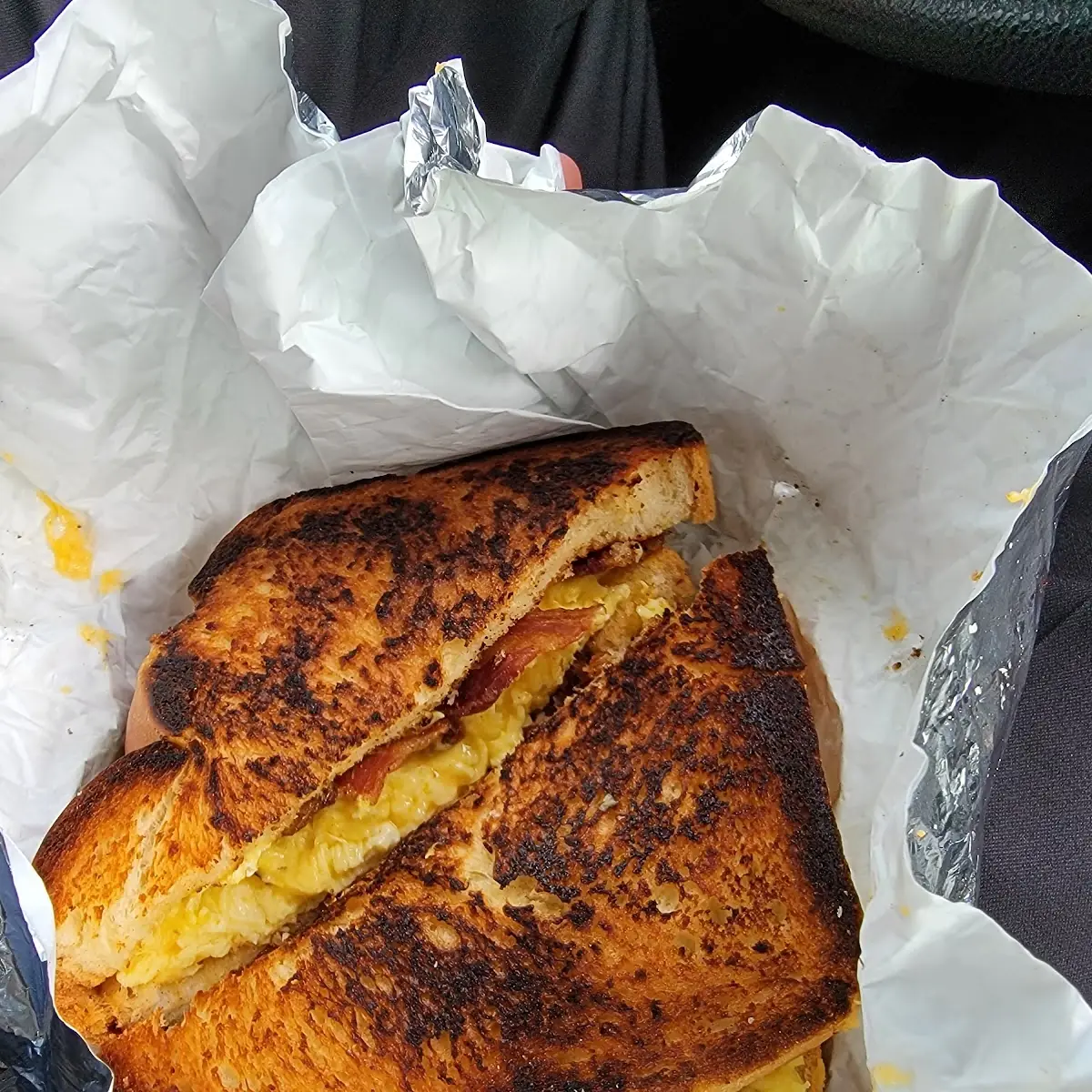 Bacon Egg and Cheese on Sourdough Toast
