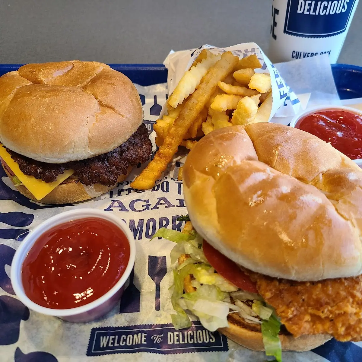 Spicy Chicken Sandwich Combo th Culver's Deluxe Burger