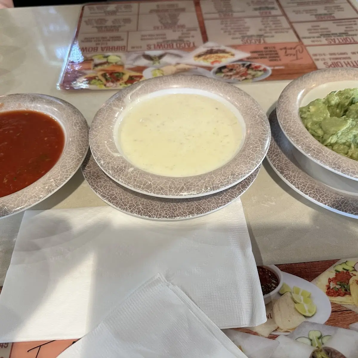 Salsa Queso and Guacamole