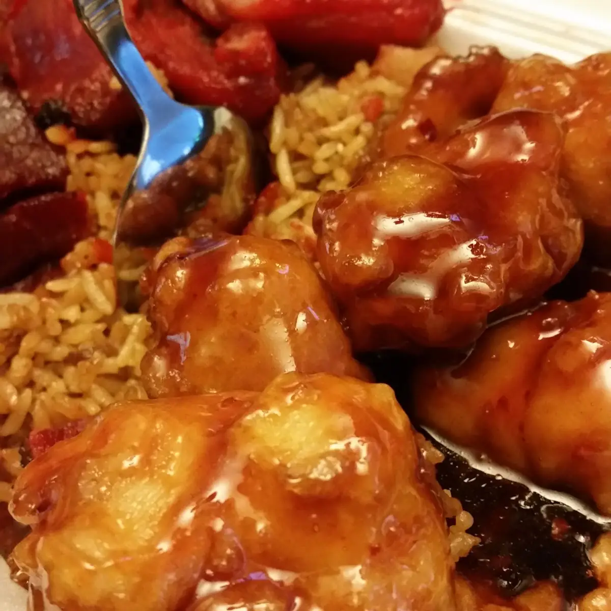 General TSO's Chicken with Pork Fried Rice