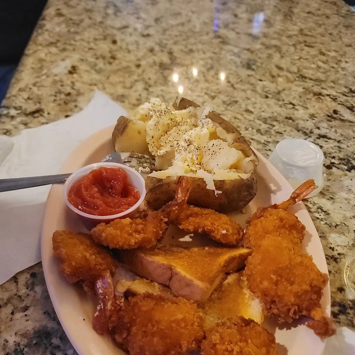 Shrimp Dinner with Baked Potato