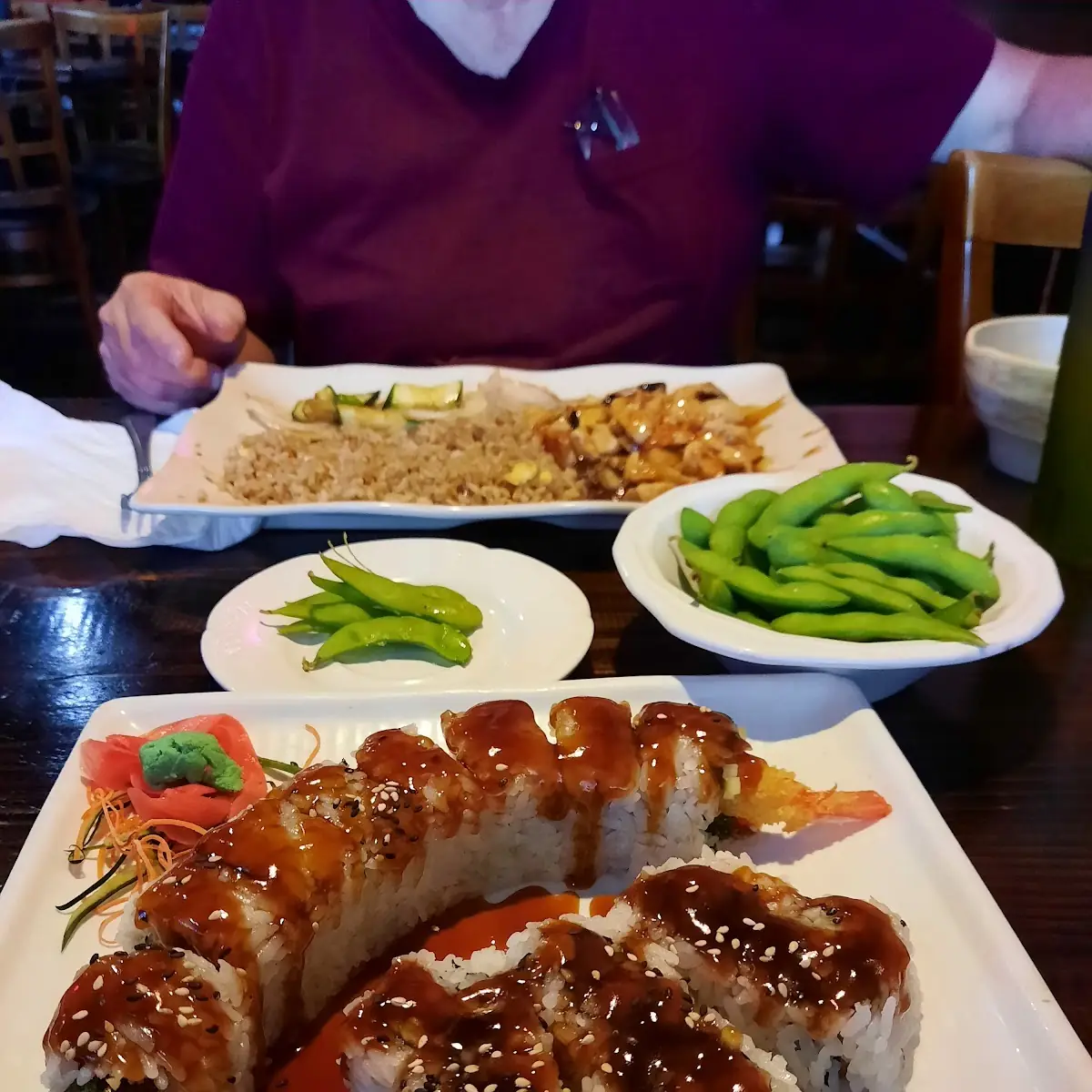 Shrimp Tempura Roll Hibachi Chicken Eel Cucumber Roll
