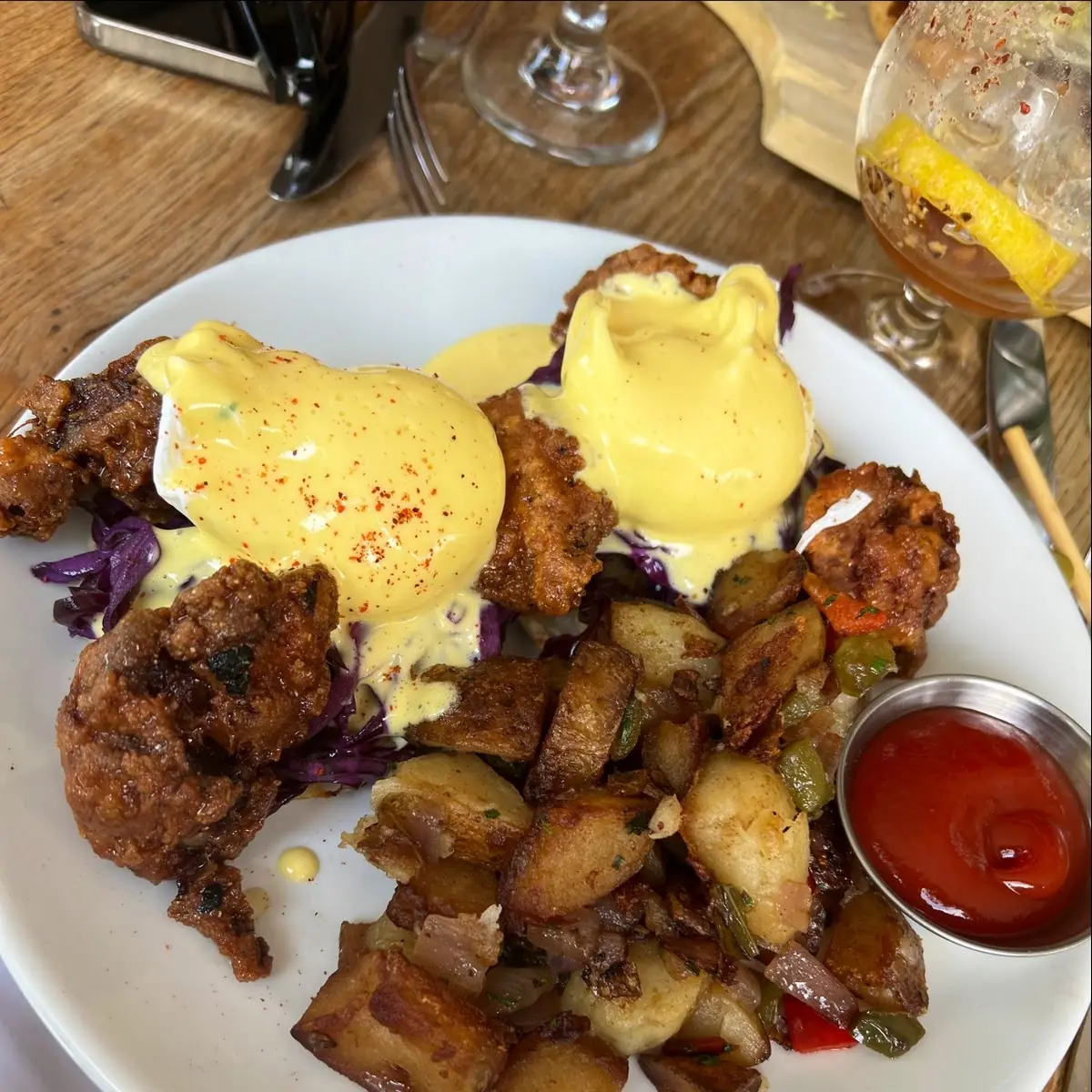 Twice Fried Chicken Benedict