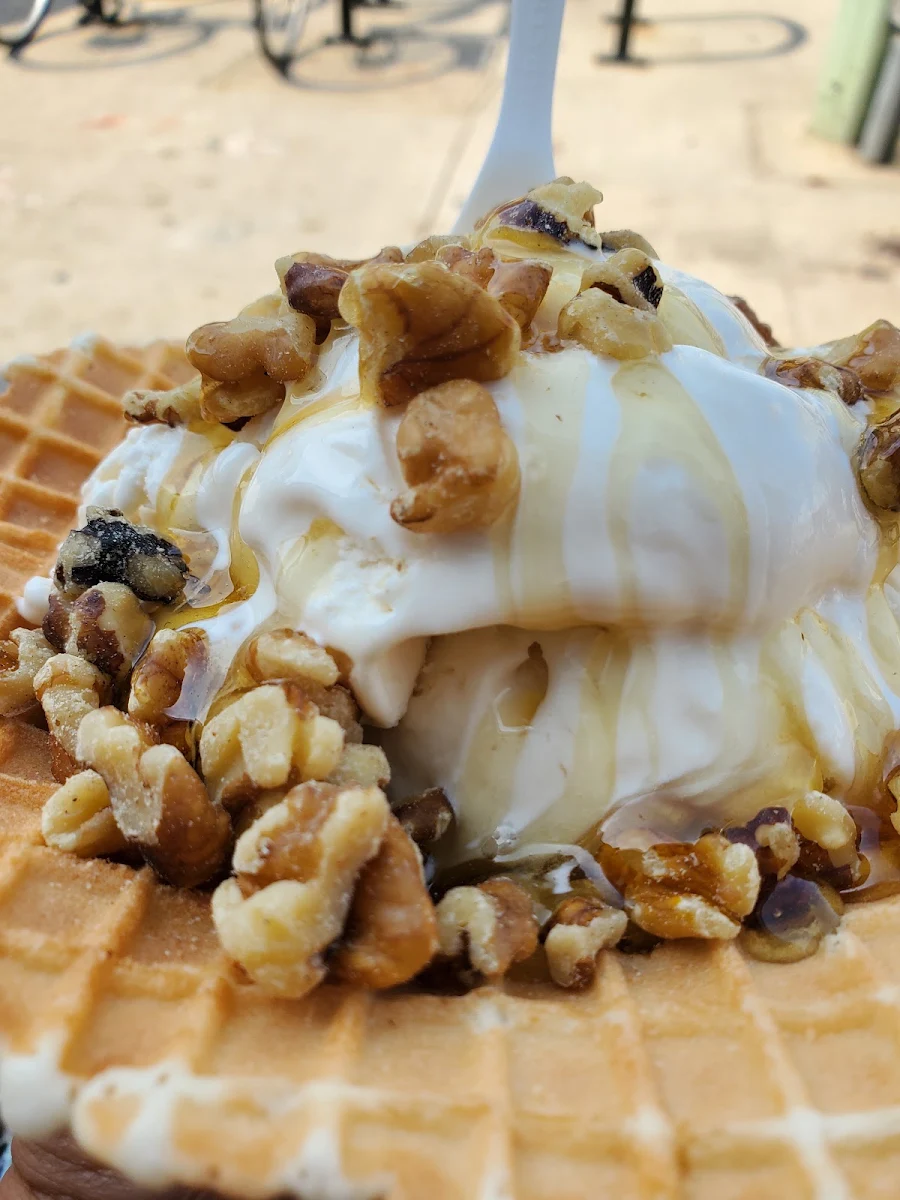 Walnut Honey Ice Cream Sundae