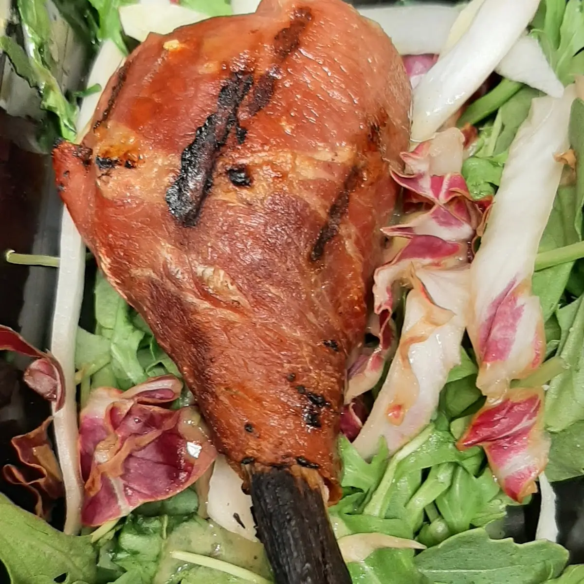 Artichoke Stuffed with Goat Cheese Wrapped in Prosciutto