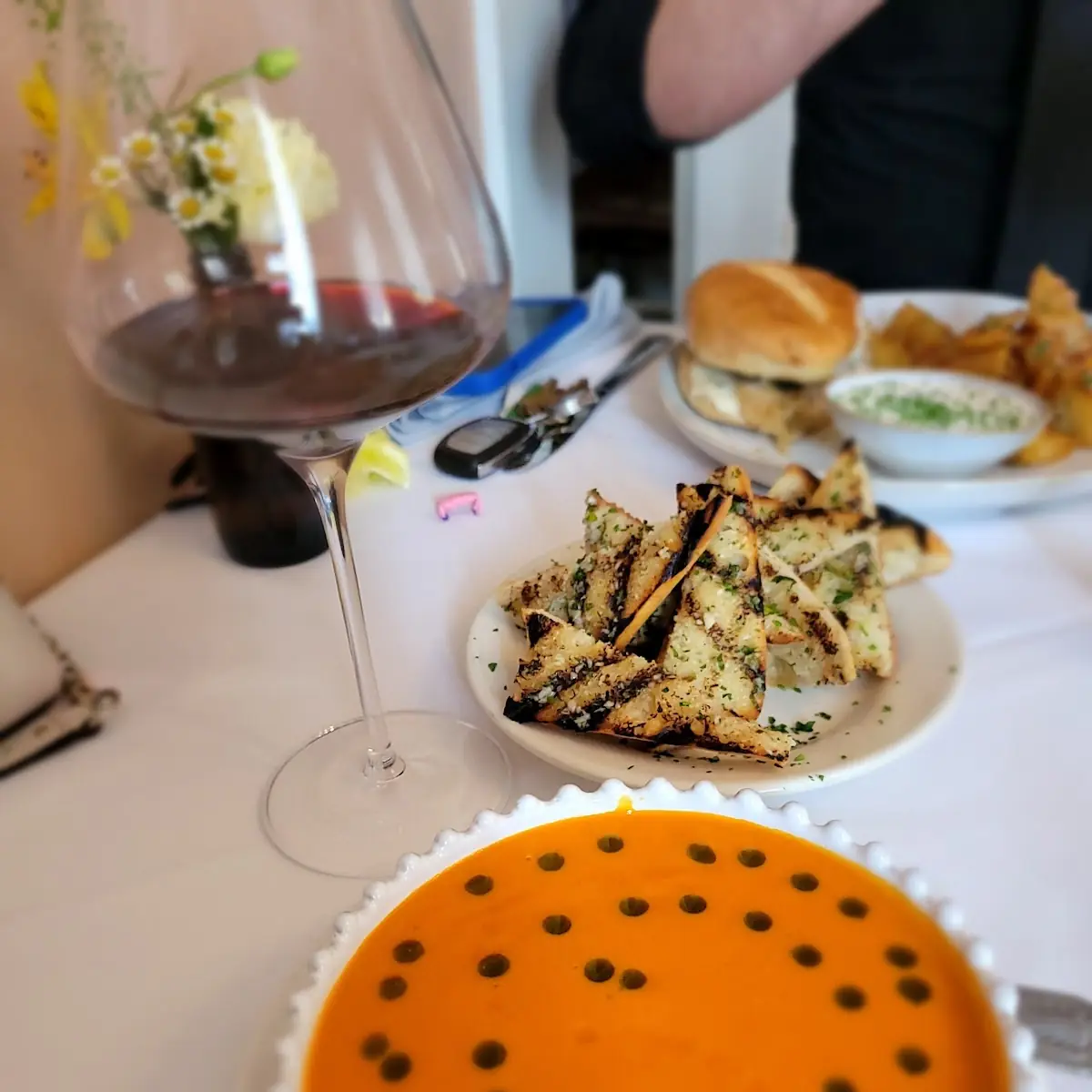 Grilled Garlic Bread Tomato Bisque