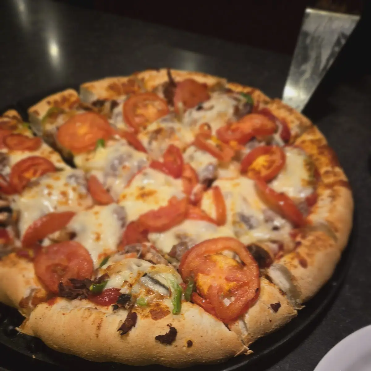 Vegetarian Pizza with Roast Beef