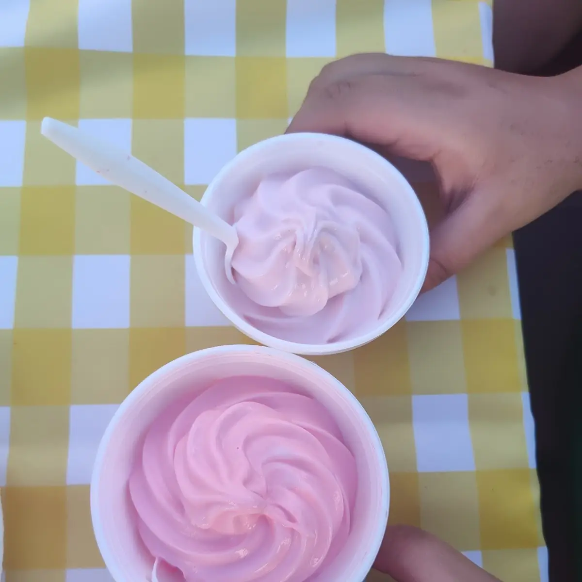 Tutti Frutti and Strawberry Soft Serve