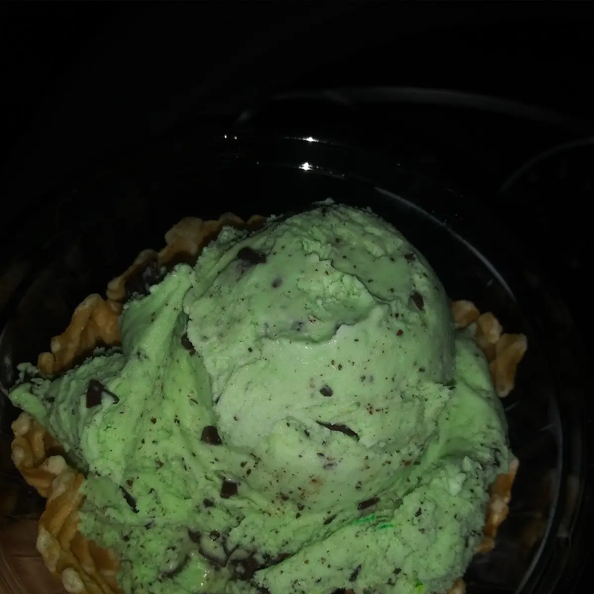 Mint Chocolate Chip Waffle Bowl
