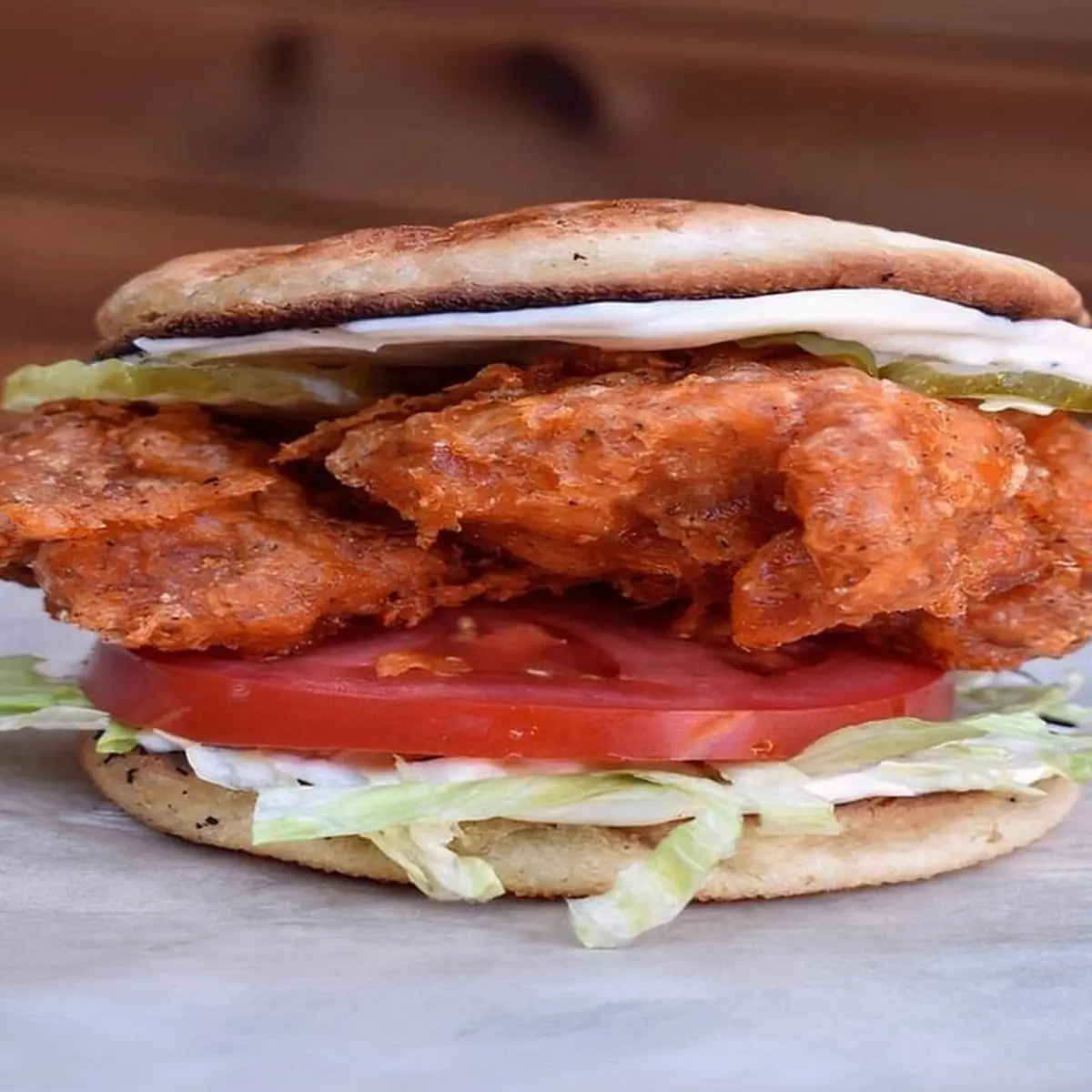 Nashville Hot Fried Oyster Mushroom Sandwich