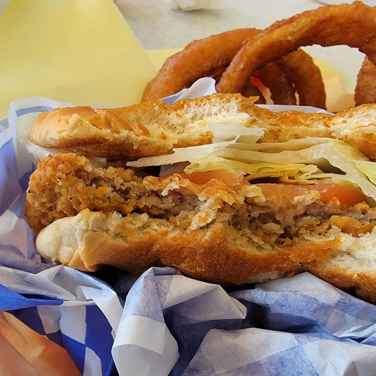 Steak Sandwich with Large Onin Ring Combo