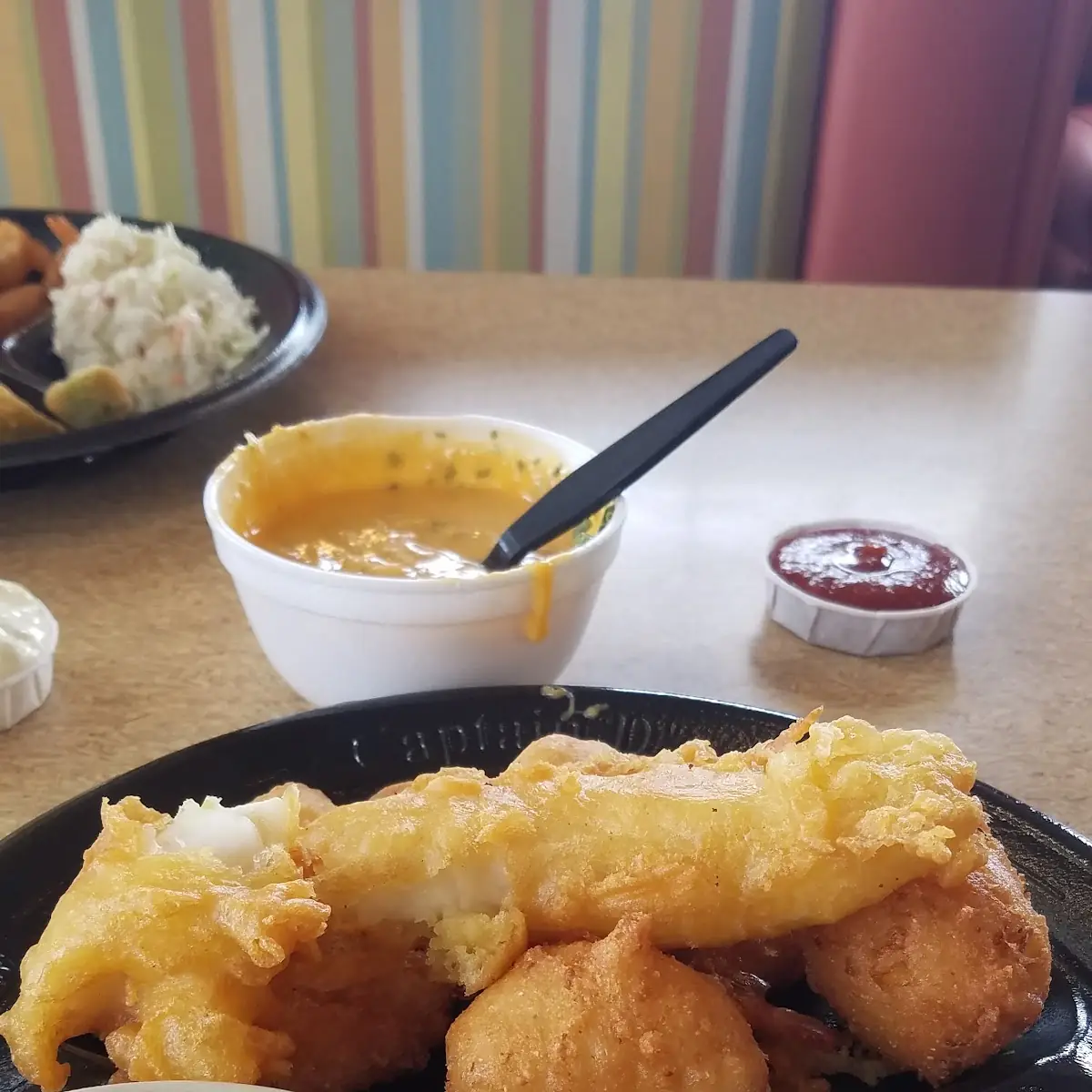 Fish Shrimp and Grits and Lobster Bites