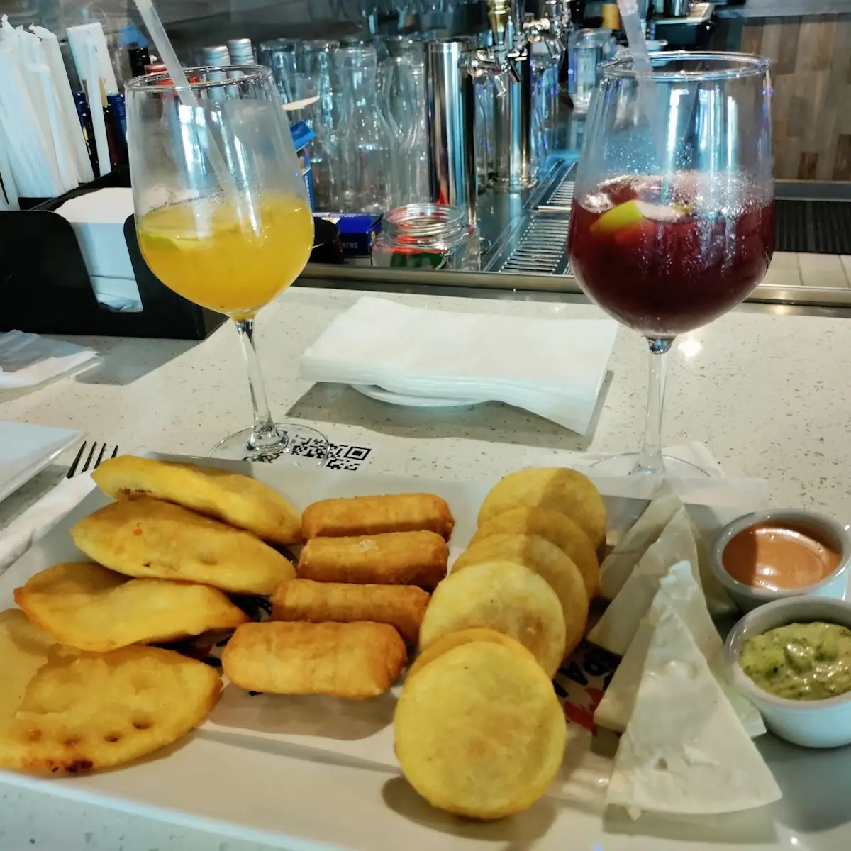 Venezuelan Sampler Platter and Sangria