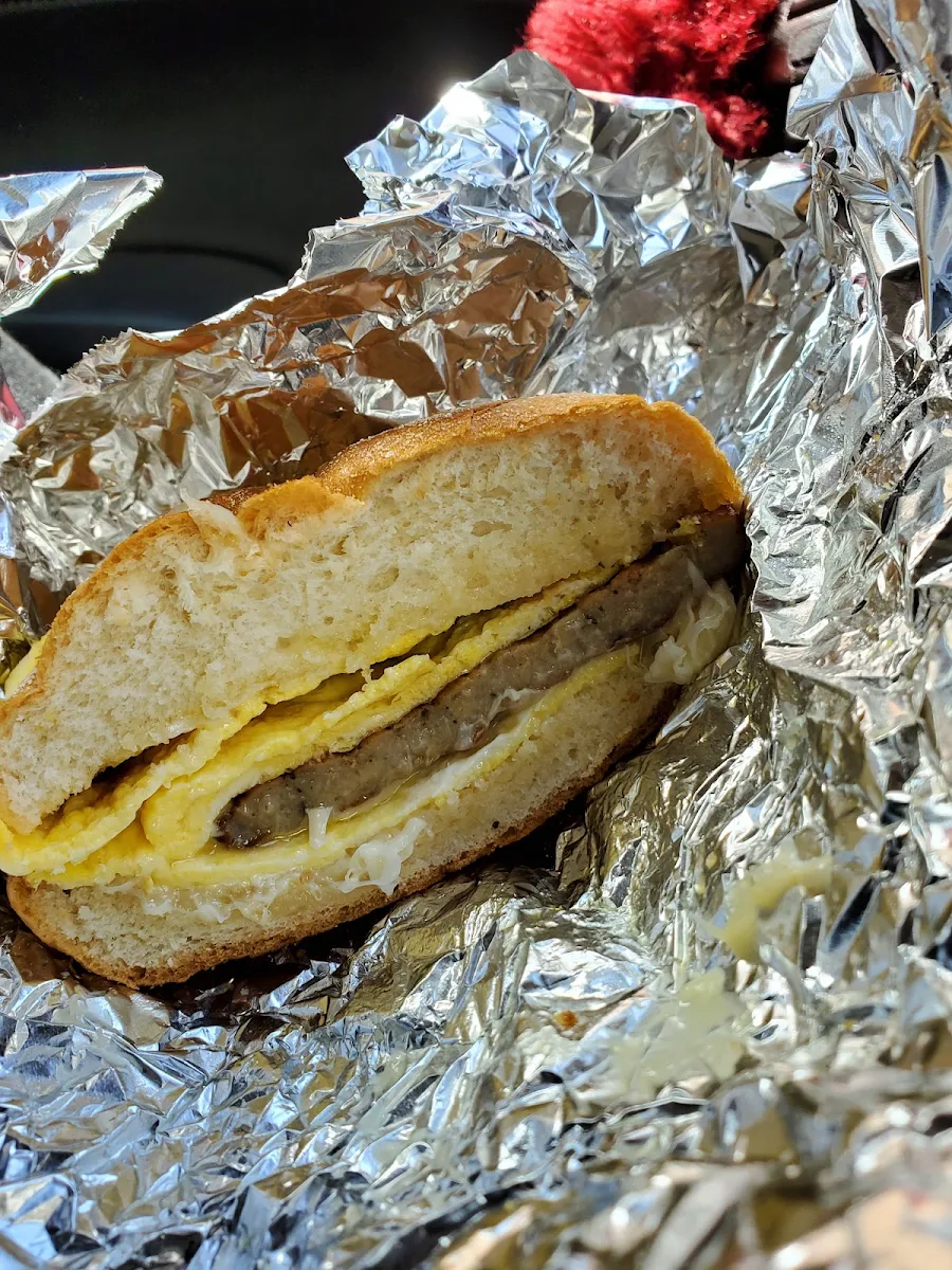 Kaiser Sausage Egg and Cheese Sandwich