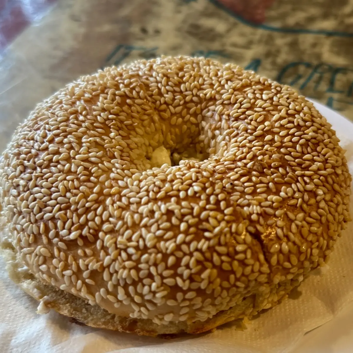Sesame Bagel with Cream Cheese