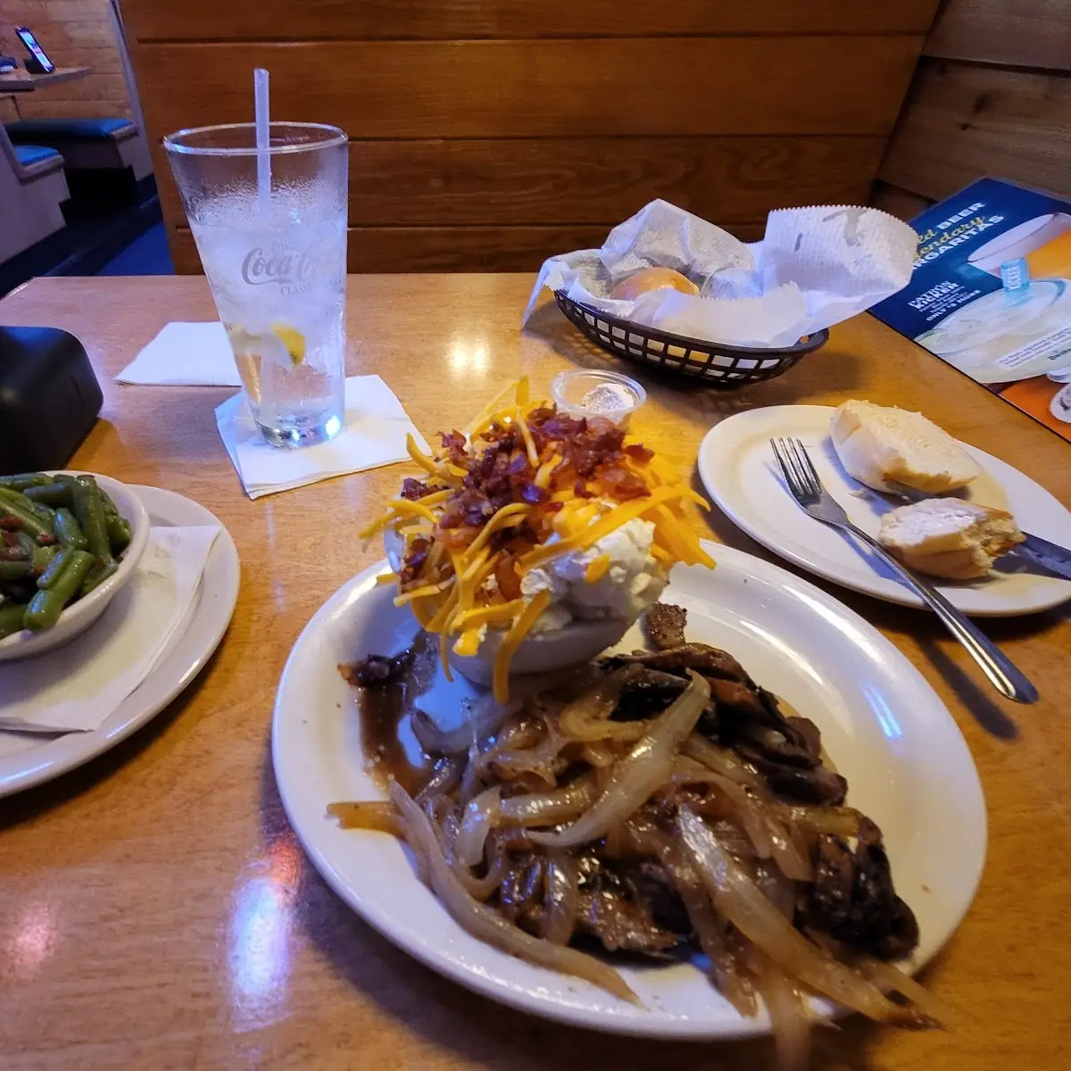 Beef Tips & Baked Potato with Green Beans