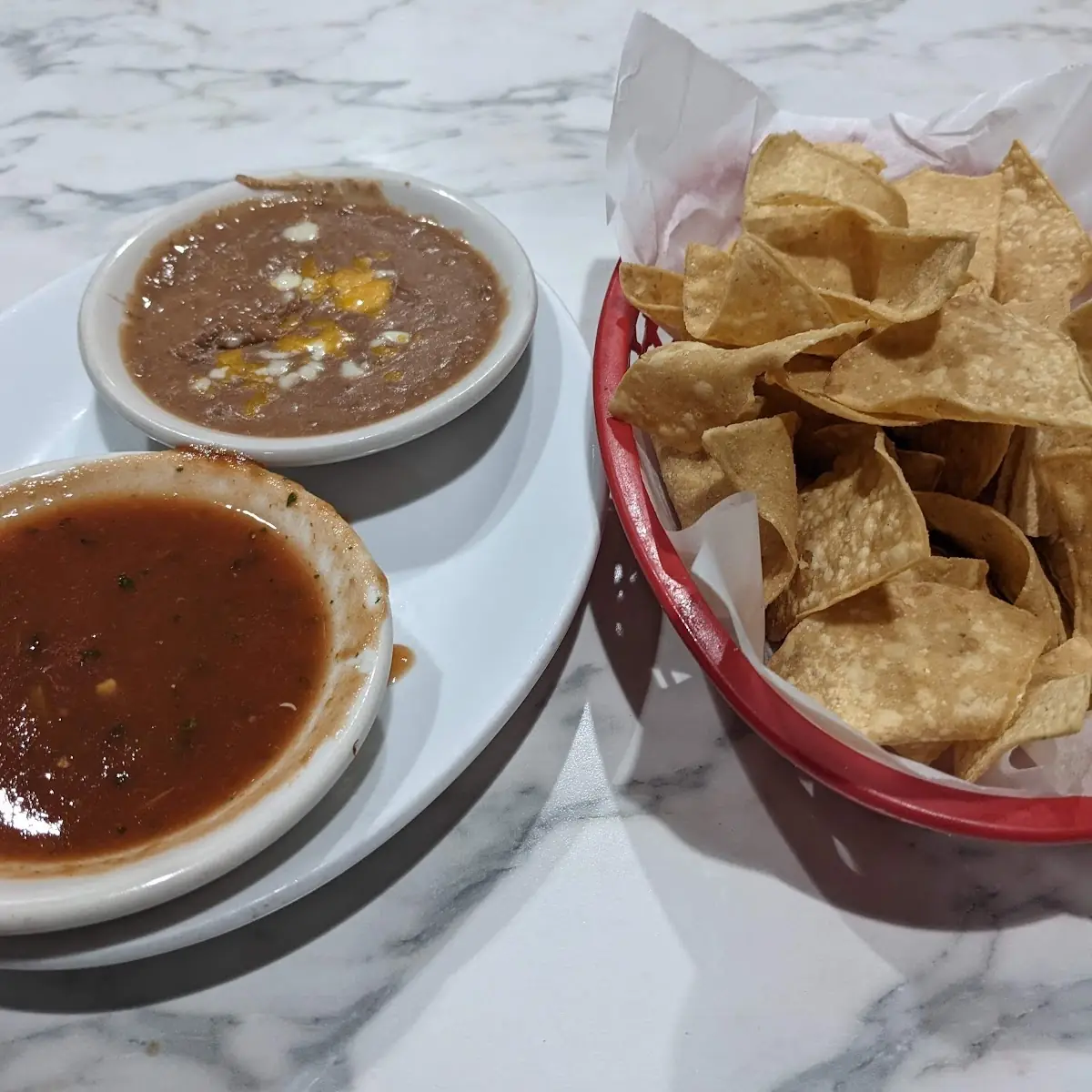 Chips and Salsa with Refried Beans