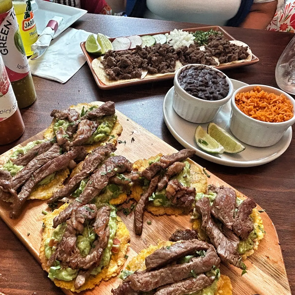 Ribeye Steak over Guacamole Plantain Chips