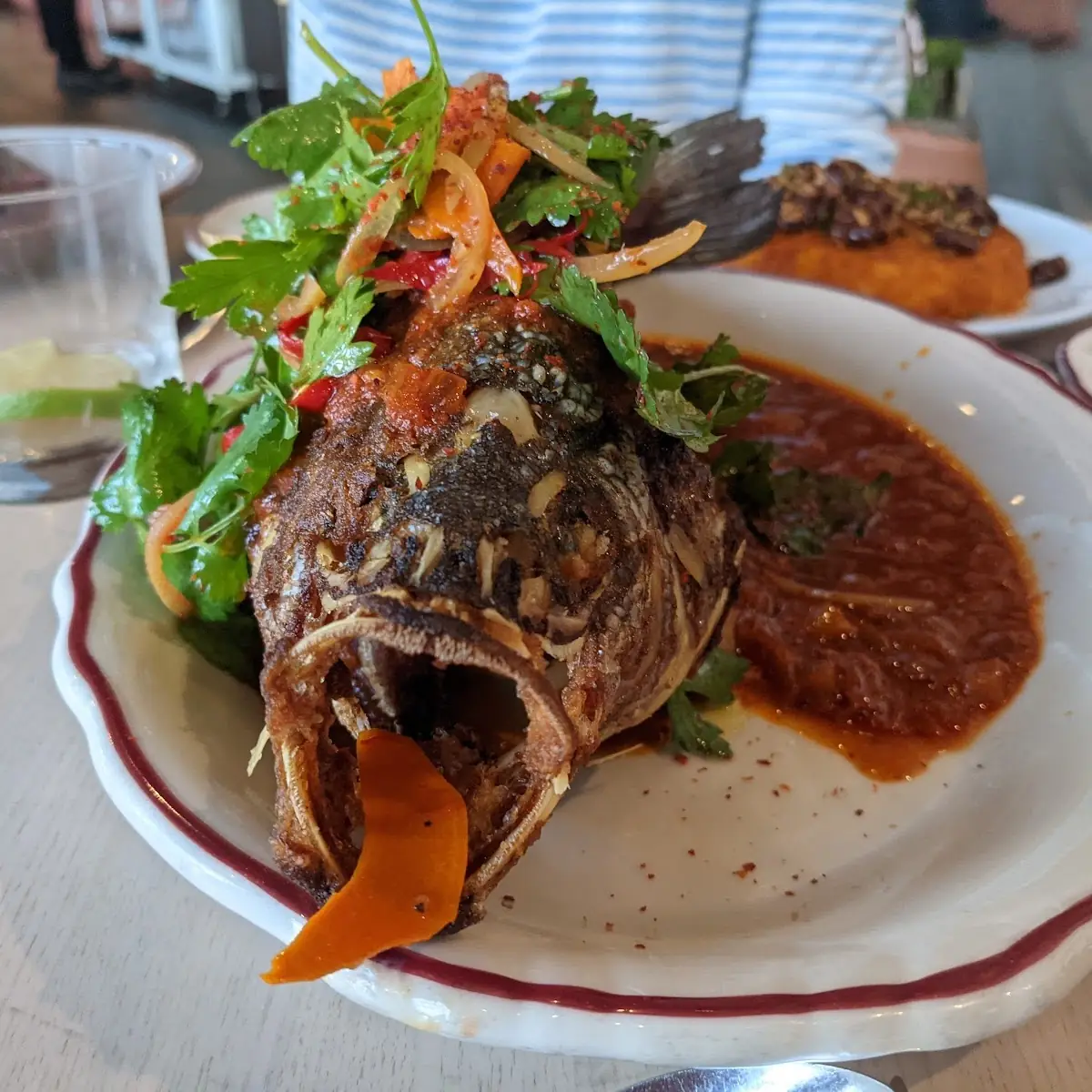 Crispy Moroccan Striped Bass