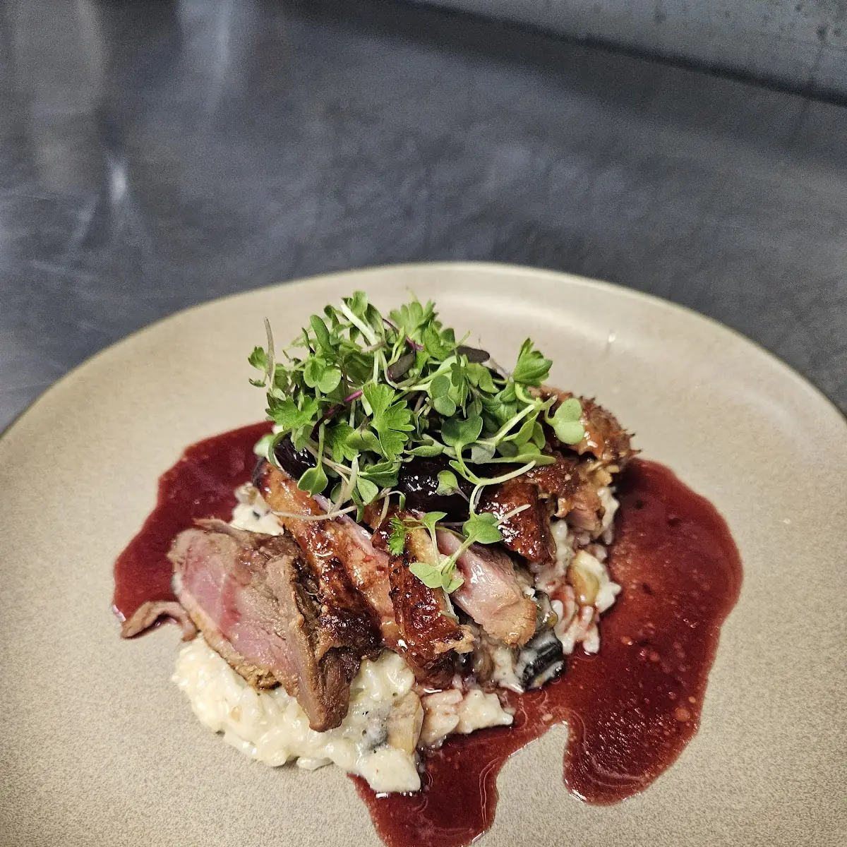 Pan Roasted Duck Breast Mushroom Risotto