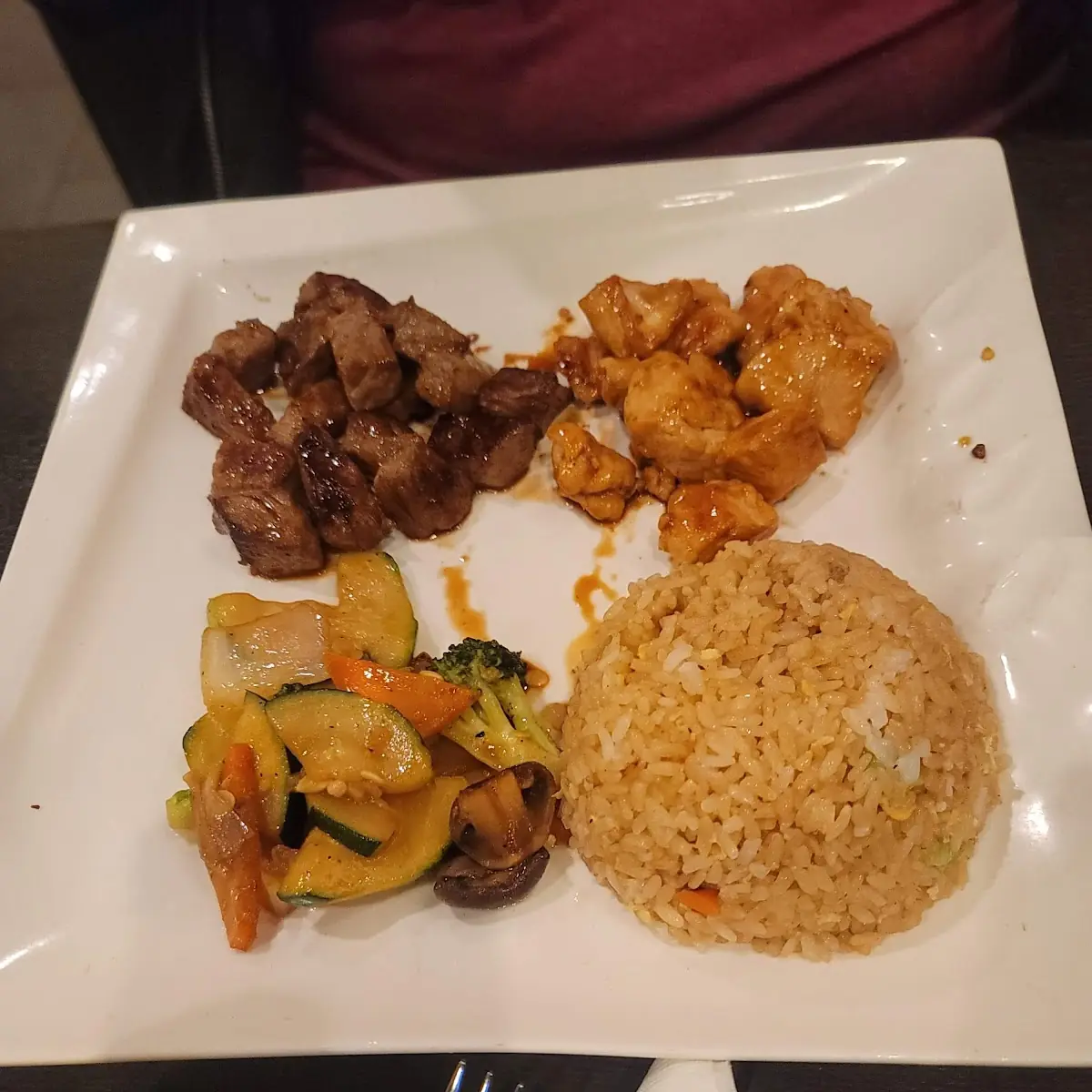 Hibachi Chicken and Steak with Mixed Vegetables