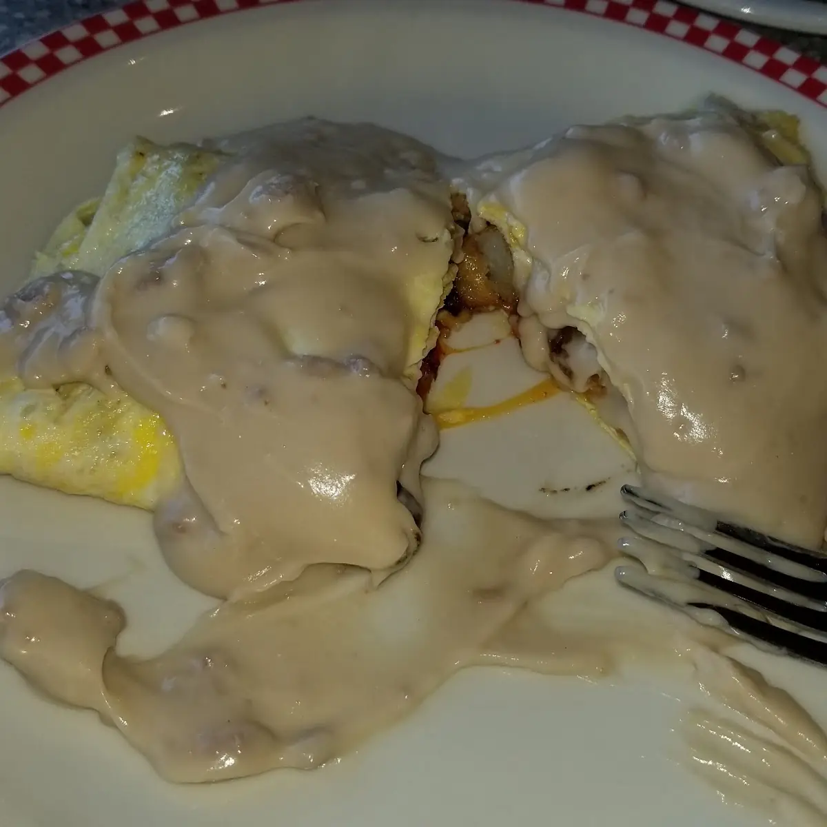 Biscuits Gravy Sausage and Eggs