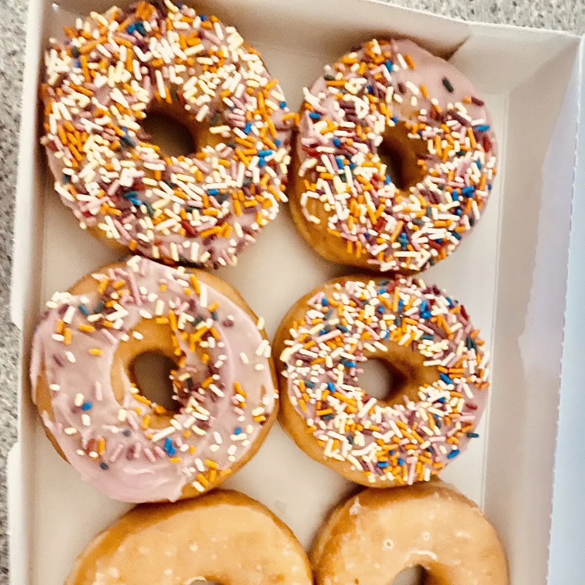 Strawberry Sprinkles Donuts and Classic Glazed Donuts