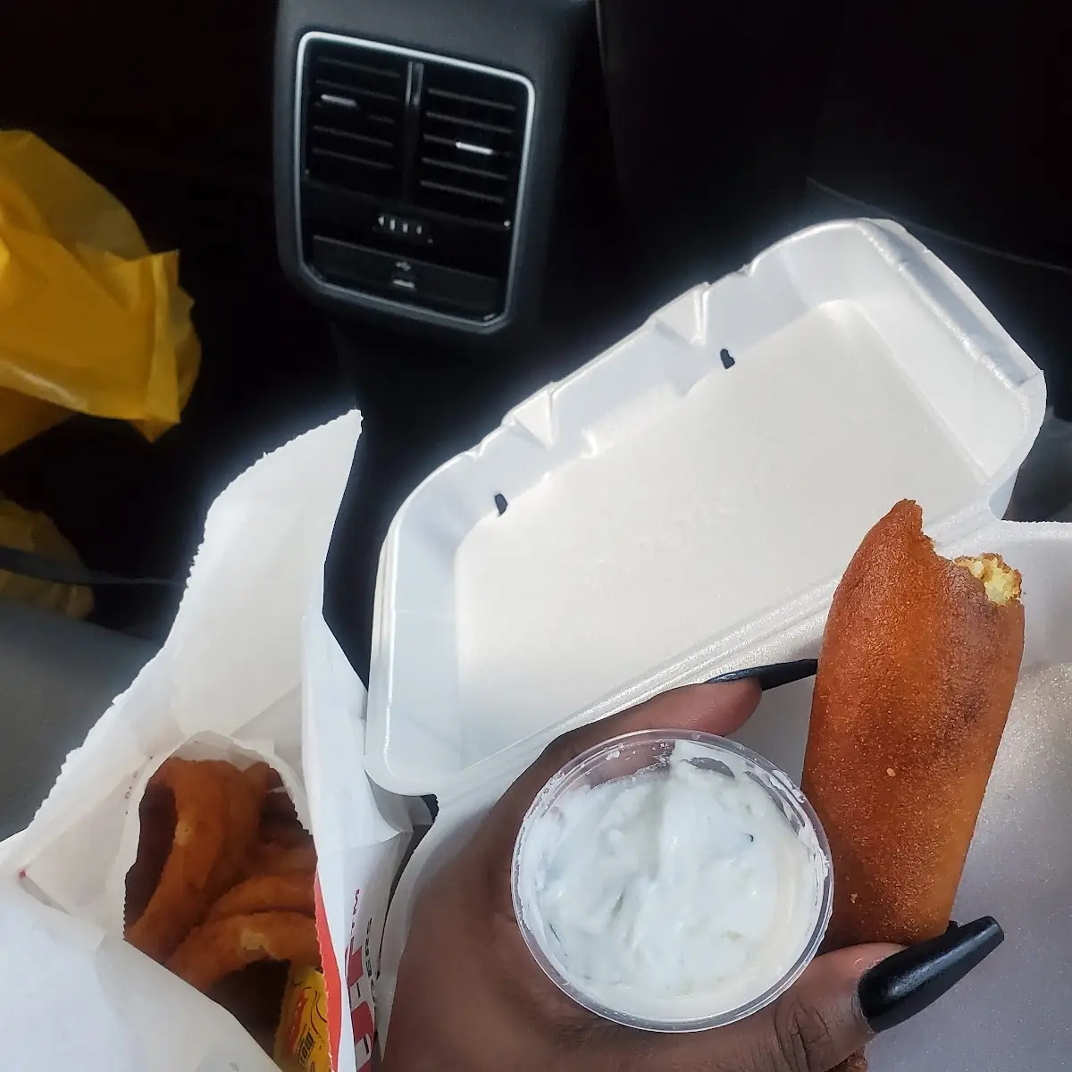 Corn Dog and Onion Rings